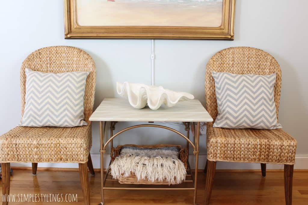 HERRINGBONE TABLE MAKEOVER by www.Simpe Stylings.com 