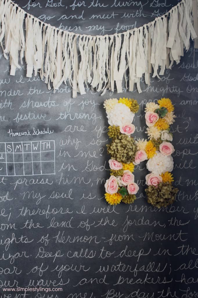 diy faux flower letter