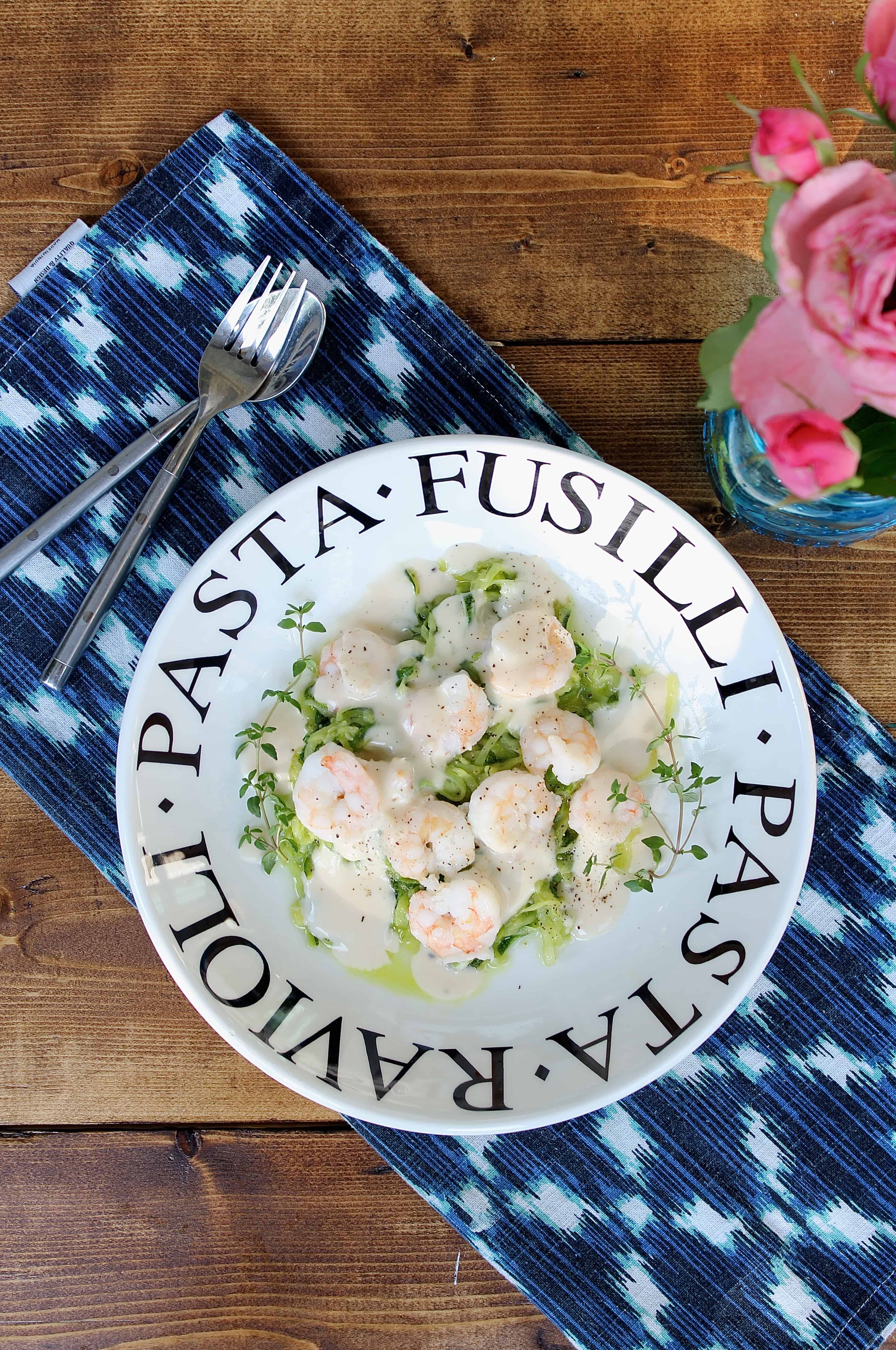 Easy Shrimp Alfredo with Zucchini Noodles
