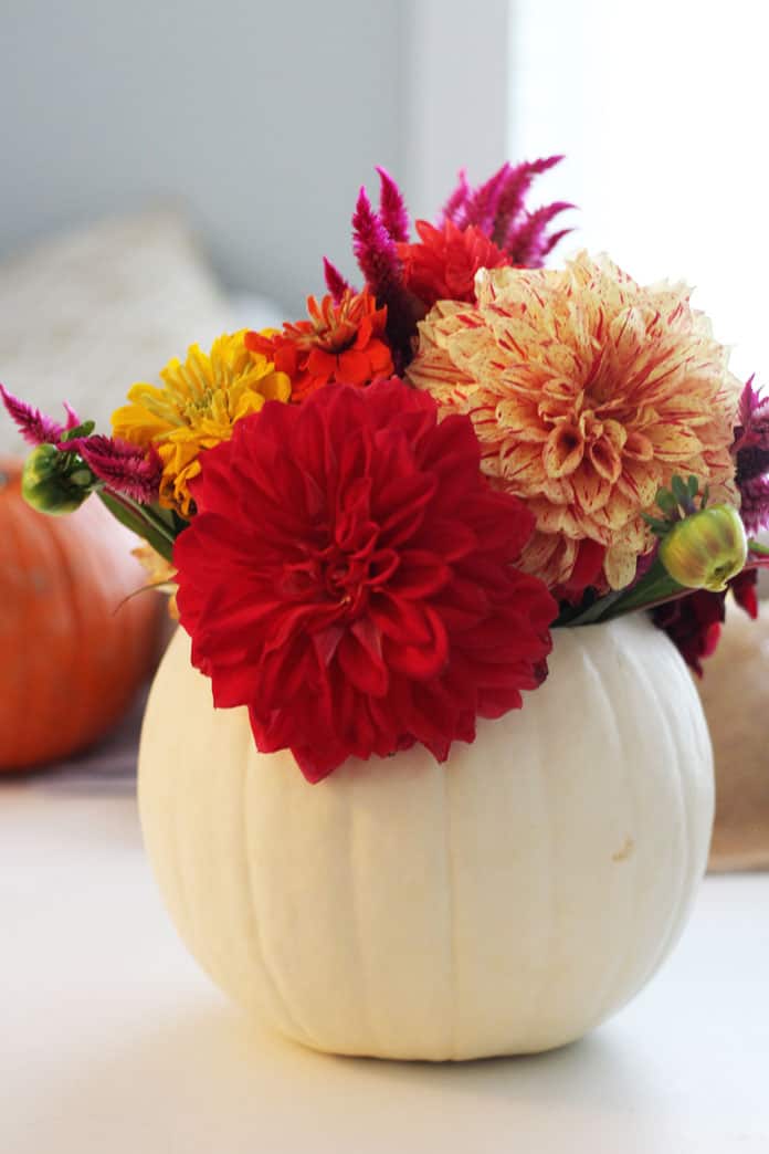 Easy Fall Pumpkin Centerpiece