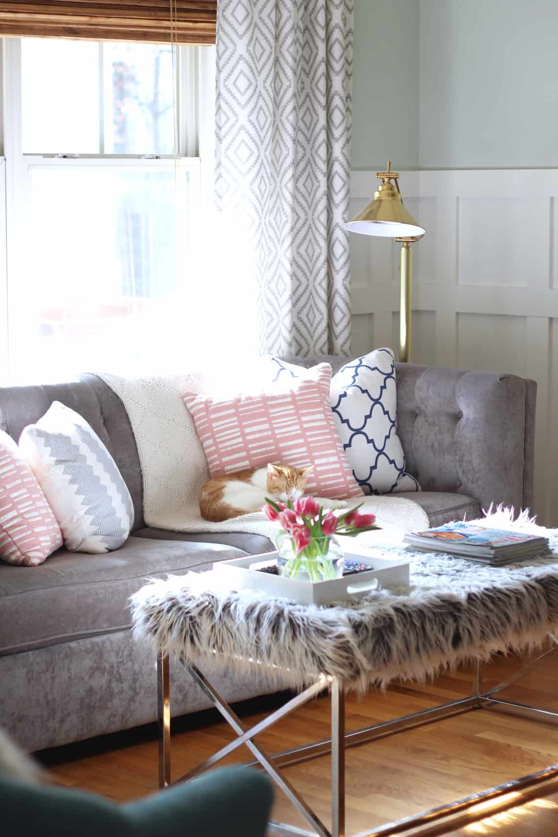 2016 Spring Home Tour Faux Fur Coffee Table