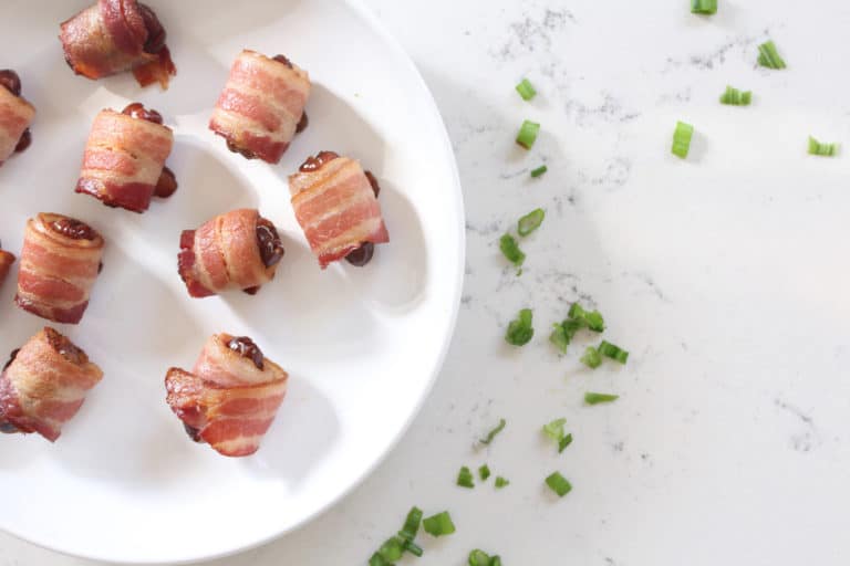 Easy Appetizers: Bacon-Wrapped Dates and Sausage & Cheese Stuffed Jalapenos
