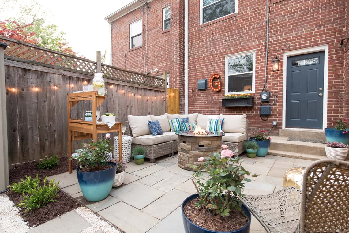 Backyard and patio makeover plants and decor