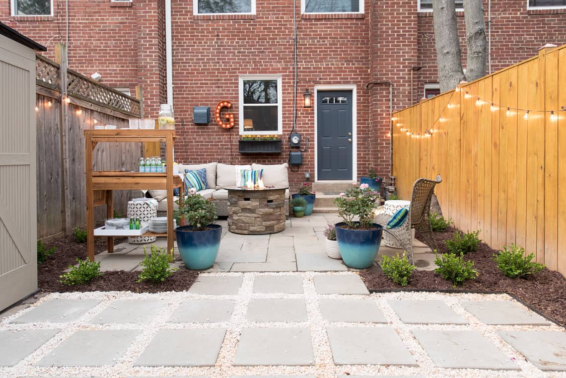 Backyard and patio makeover after picture