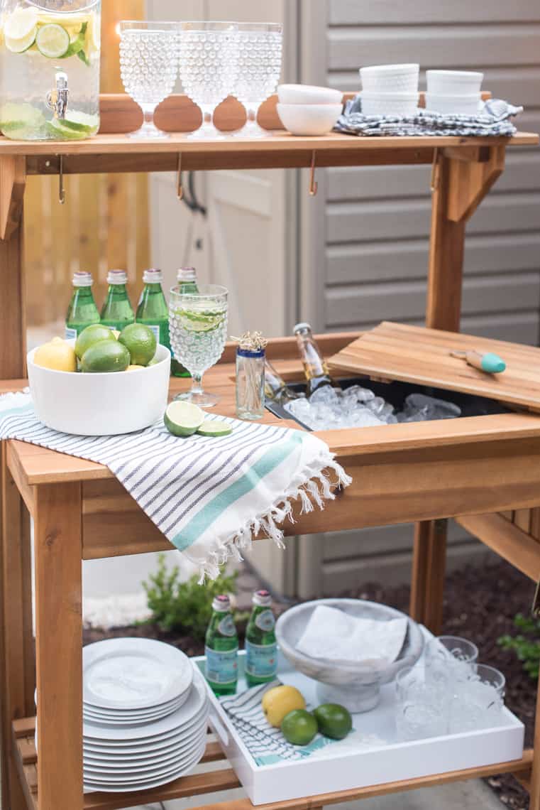 Backyard and patio makeover potting bent turned beverage station 