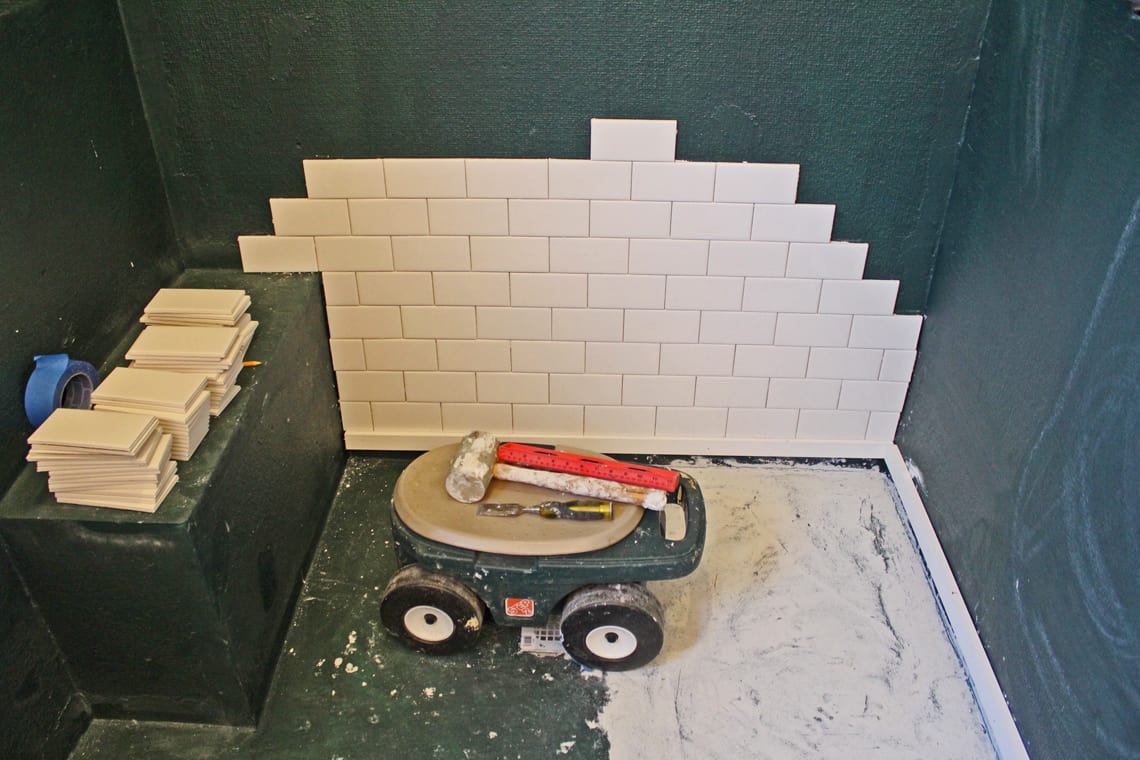 Our Master Bathroom Renovation Progress Report shower tile