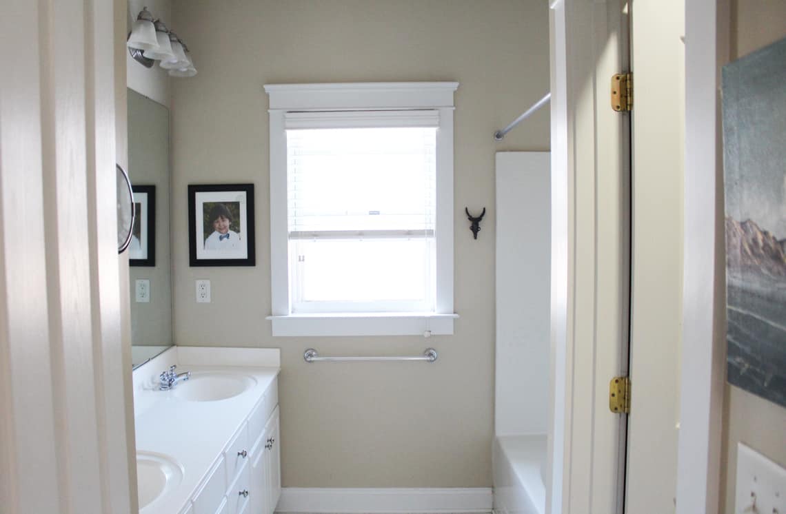 Our Master Bathroom Renovation Progress Report before wide