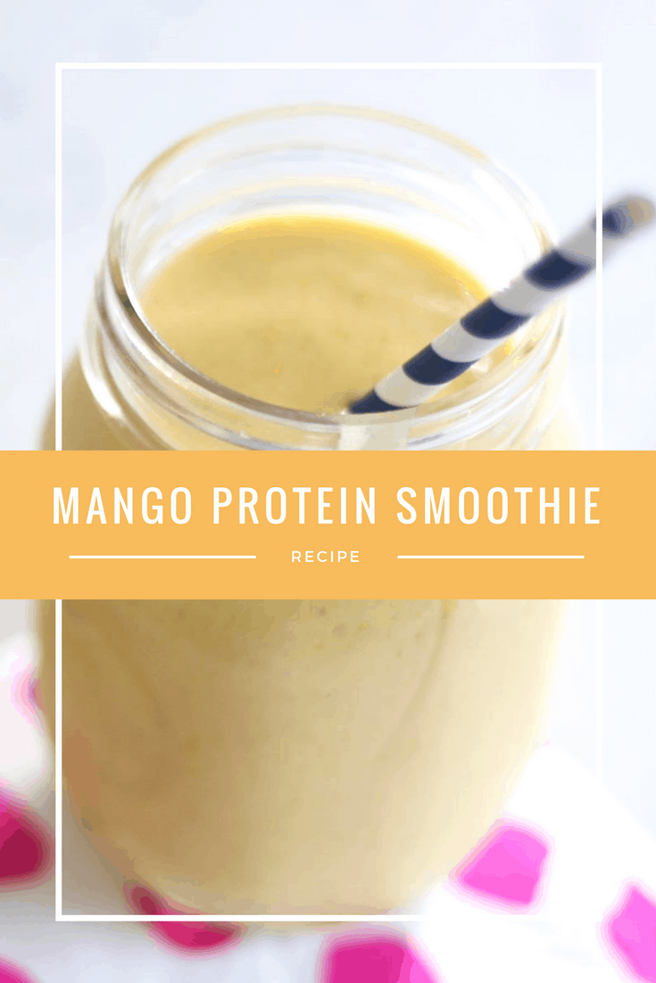 Mango, Ginger + Turmeric Protein Smoothie Recipe for Pinterest