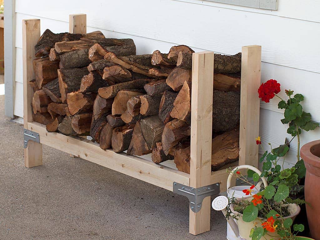 Porch firewood online holder