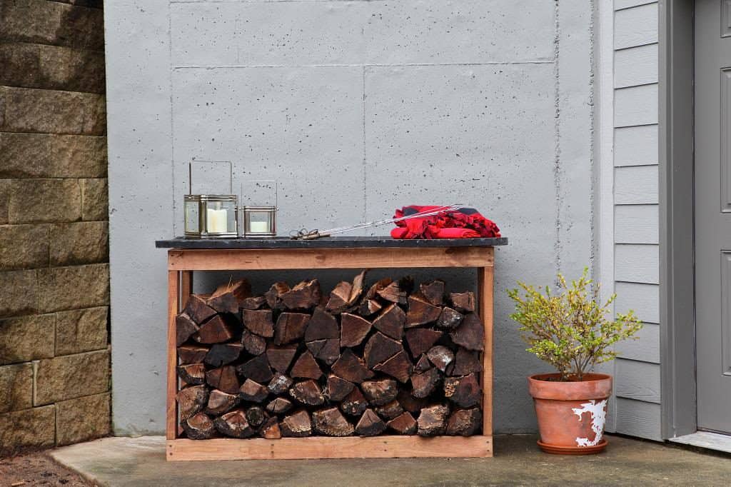 Outdoor storage discount box for firewood