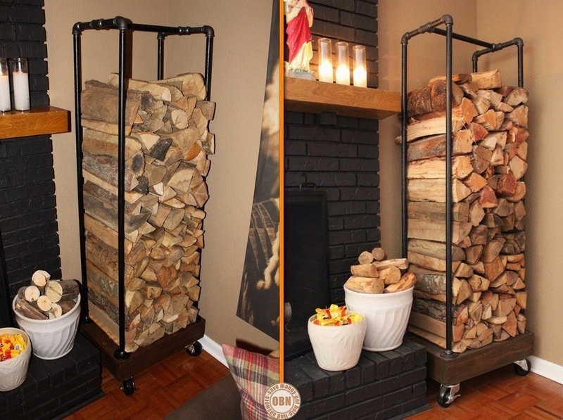 DIY Outdoor Firewood Storage Rack Ideas vertical