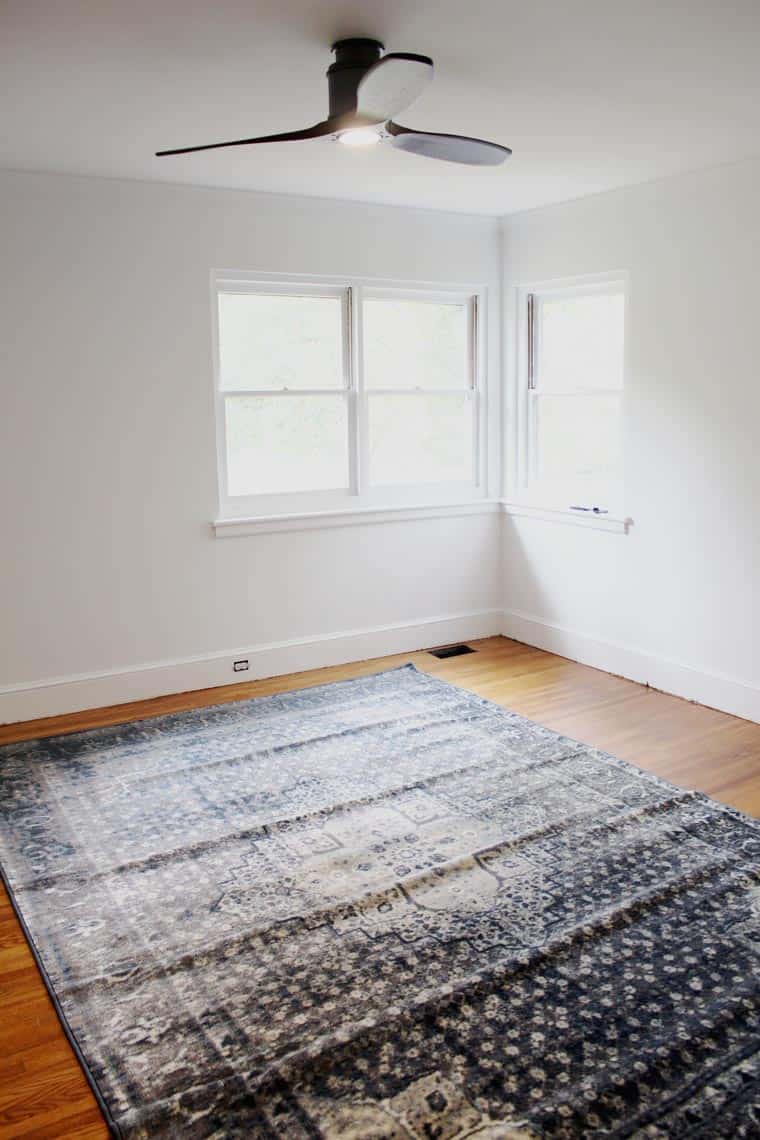 A Modern + Neutral Masculine Bedroom Update rug