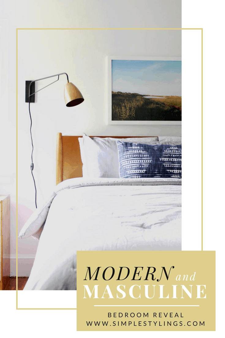 Modern + Neutral Masculine Bedroom Reveal with Solay pin