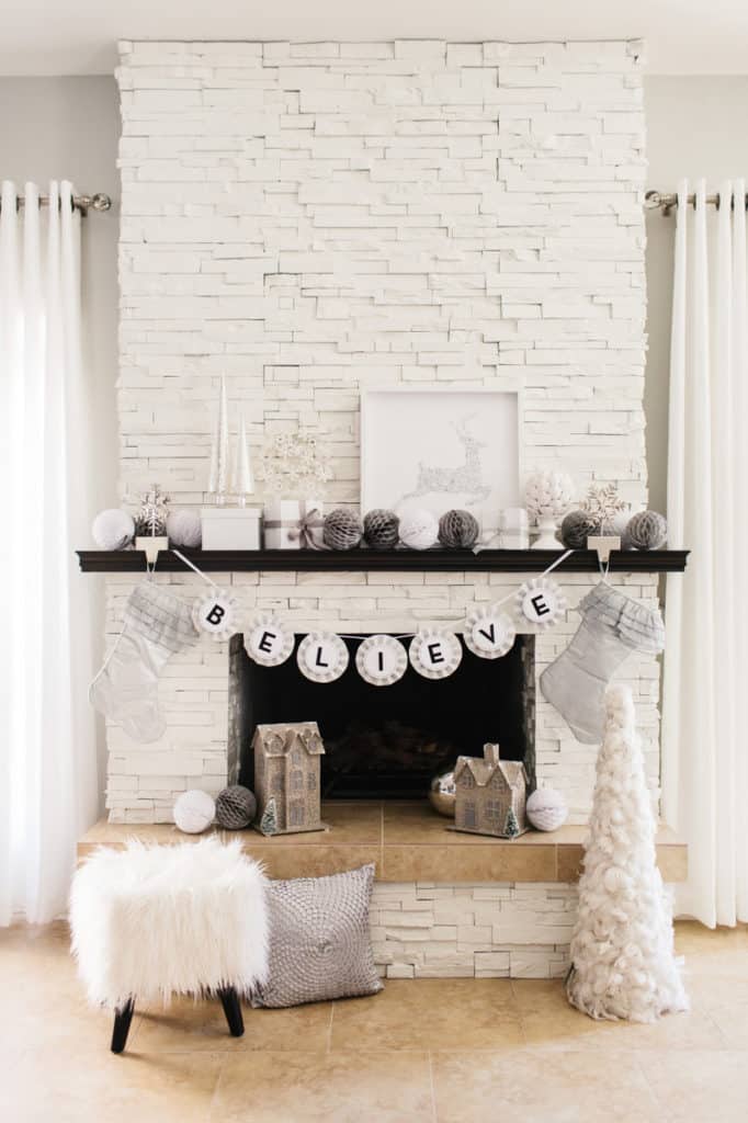 To Paint Or Not To Paint? Stone Tile Fireplace + More all white