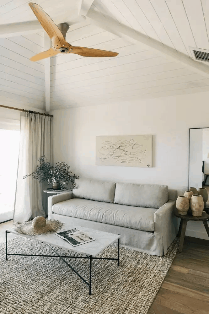 Slip covered furniture for casual living in this California style home