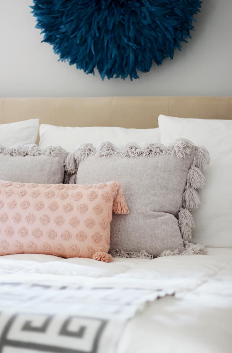 Throw Pillows Styled Three Ways with At Home tassels