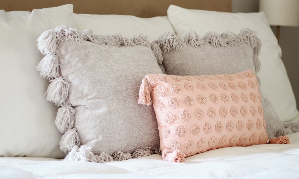 Throw Pillows Styled Three Ways with At Home flirty feminine