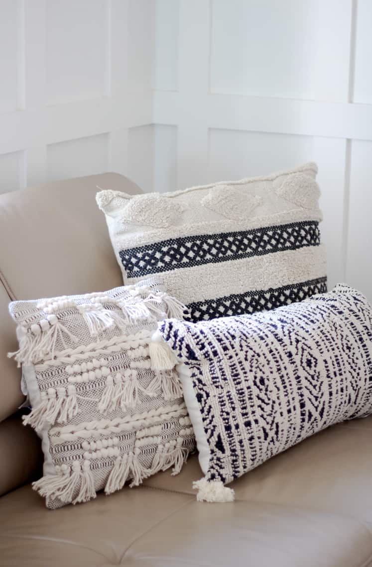 Throw Pillows Styled Three Ways with At Home pillow combo
