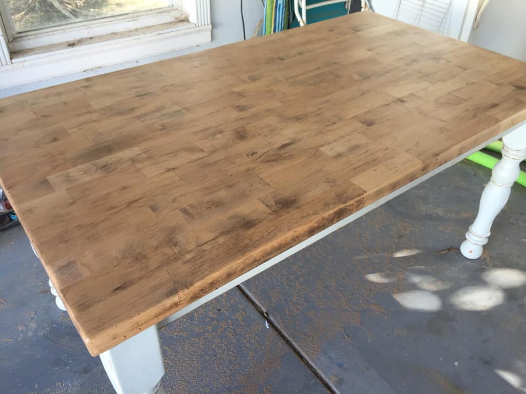 How To Refinish A Natural Wood Dining Room Tabletop final coat