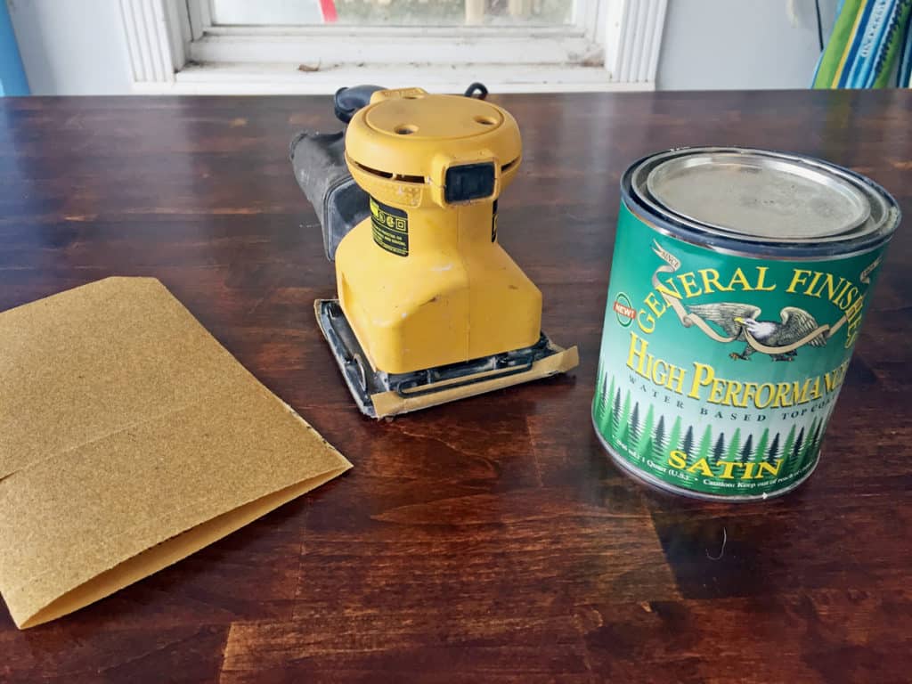 How To Refinish A Natural Wood Dining Room Tabletop tools