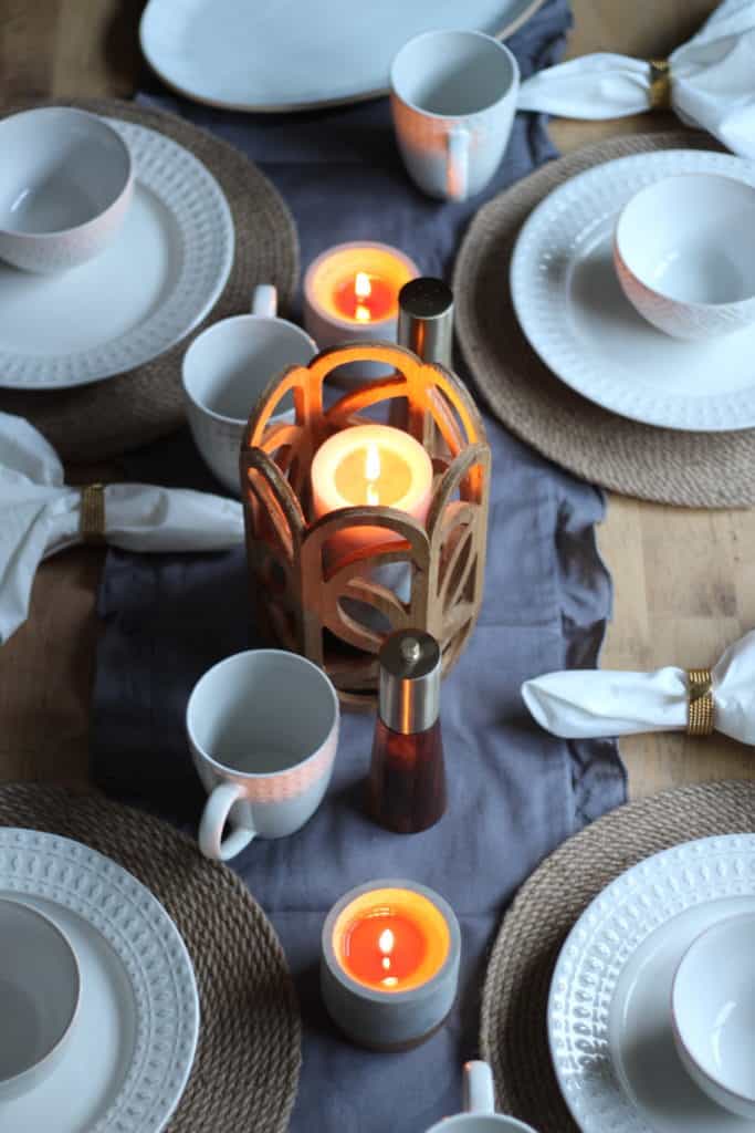 At Home Fall Tablescape candles