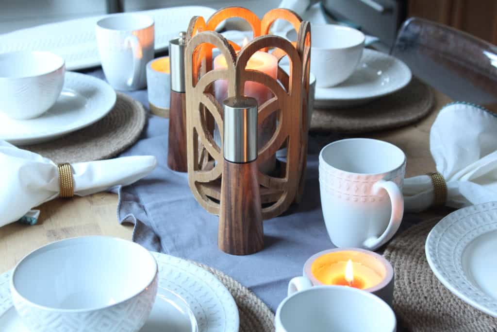 At Home Fall Tablescape dinnerware