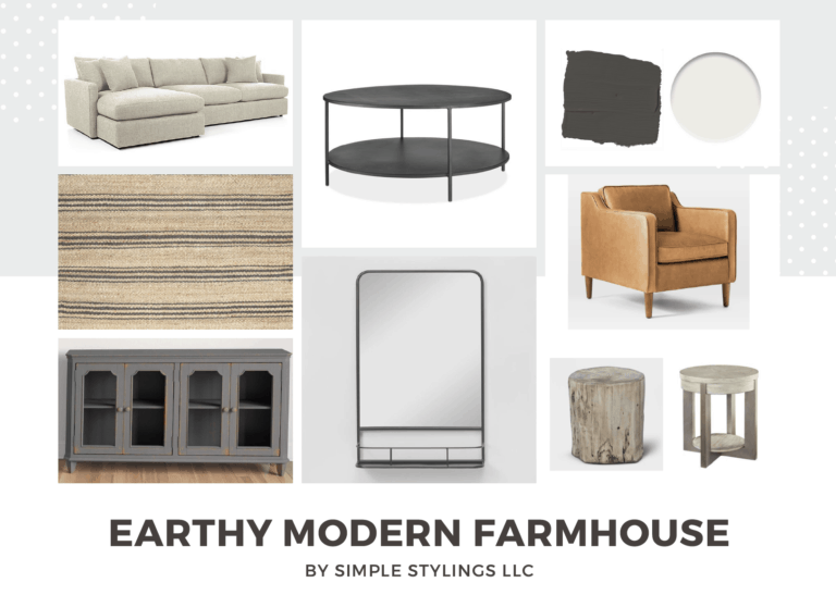 Earthy Modern Farmhouse Design Boards with Links
