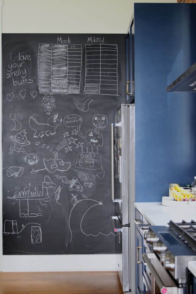 Kitchen chalkboard wall